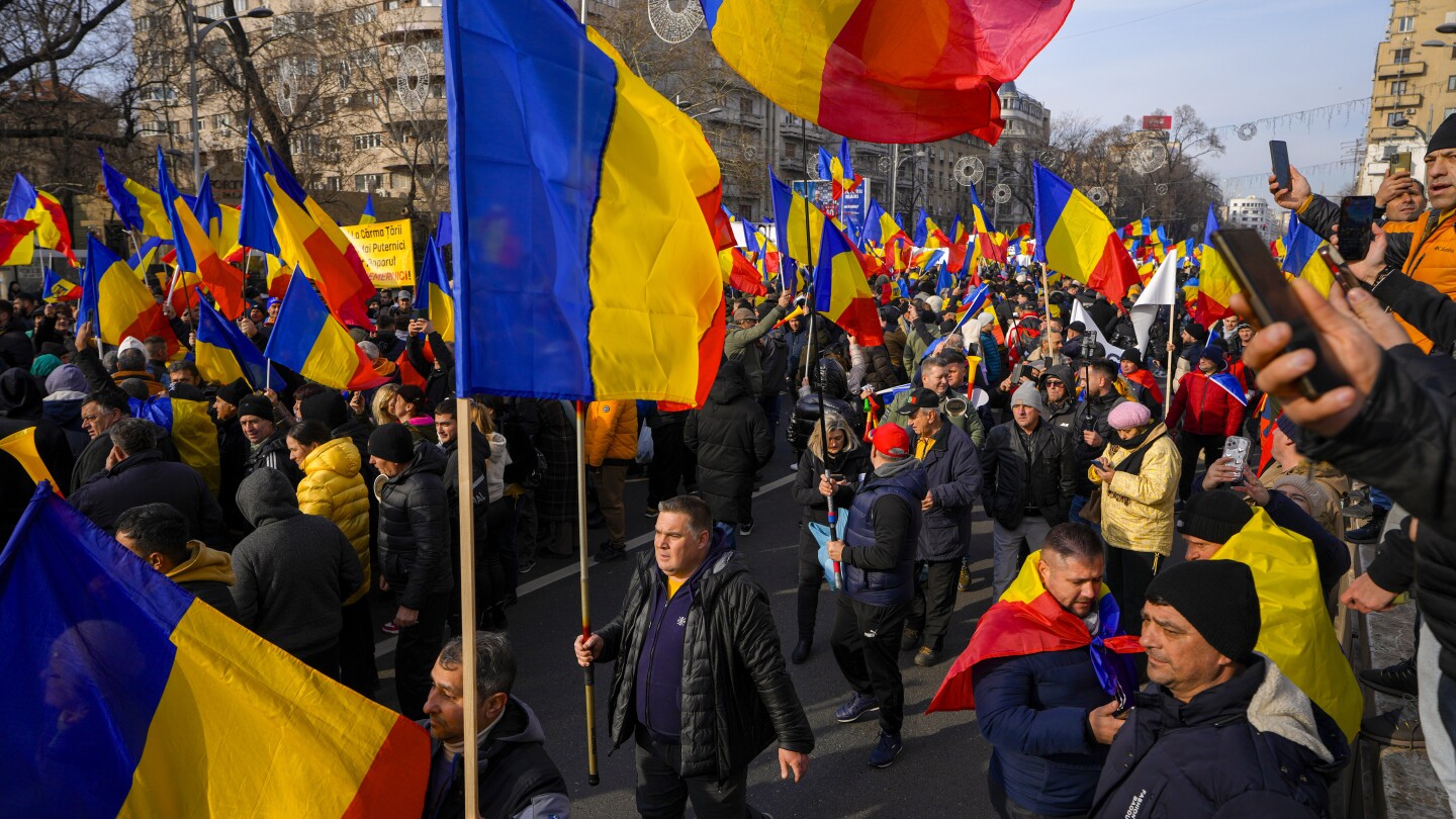 Tens of 1000’s protest in Romania’s capital in opposition to annulled presidential race