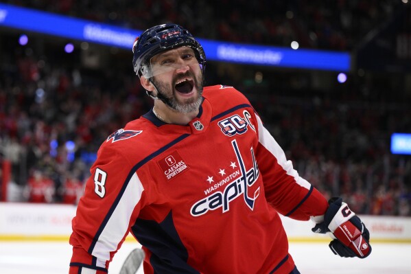 Alex Ovechkin gets 888th career goal to move 7 away from breaking Wayne Gretzky's NHL record | AP News