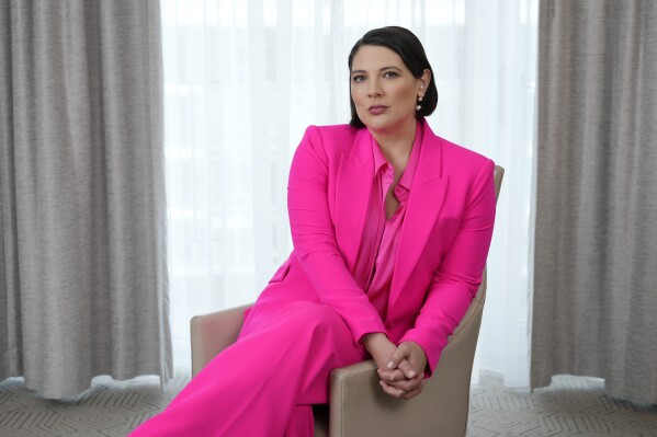 Author Taylor Jenkins Reid poses for a portrait at the Four Seasons Hotel in Los Angeles on Feb. 22, 2023. (AP Photo/Chris Pizzello, File)