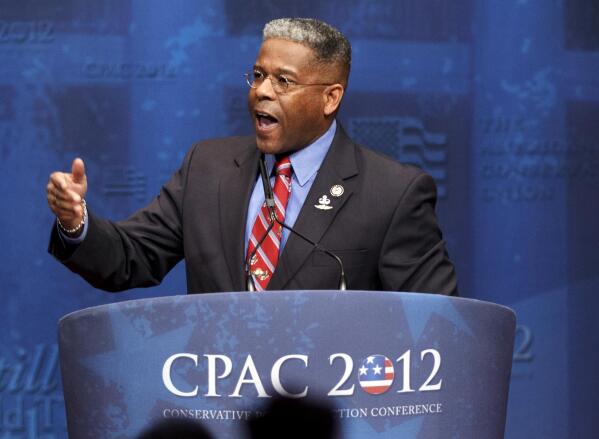 FILE - In this Feb. 10, 2012, file photo, Rep. Allen West, R-Fla., speaks at the Conservative Political Action Conference (CPAC) in Washington. West, the former Florida congressman and firebrand who rode into office on the tea party wave a decade ago, said Sunday, July 4, 2021, that he will run for governor of Texas in a bid to again seize on restless anger from the right.  (AP Photo/J. Scott Applewhite, File)