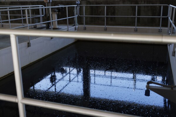 Water is processed inside large reservoirs designed to remove forever chemicals, known as PFAS, at Sweeney Water Treatment Plant in Wilmington, N.C., Monday, April 28, 2025. (AP Photo/Ben McKeown)