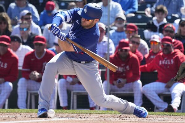 Dodgers' Jonny DeLuca reacts to stealing the show vs. Rangers with