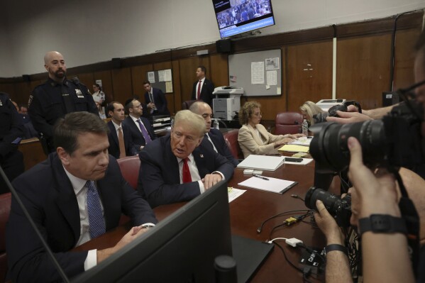 NEW YORK, NEW YORK - MAY 28: Former U.S. President Donald Trump sits in court during his trial for allegedly covering up hush money payments at Manhattan Criminal Court on May 28, 2024 in New York City. Donald Trump arrived for closing arguments in his hush money trial ahead of the jury deciding whether to make him the first criminally convicted former president and current White House hopeful in history. (Photo by Spencer Platt/Getty Images)