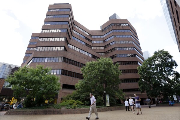 FILE - Vanderbilt University Medical Center in Nashville, Tenn., is pictured on July 16, 2013. Vanderbilt University Medical Center is facing a class action lawsuit for turning over the medical records of its transgender clinic patients to the Tennessee attorney general's office for an ongoing investigation. Two patients sued on Monday, July 24, 2023, in Nashville Chancery Court, saying they were among those who received notice from the hospital that their information was sent to Attorney General Jonathan Skrmetti. (AP Photo/Mark Humphrey, File)