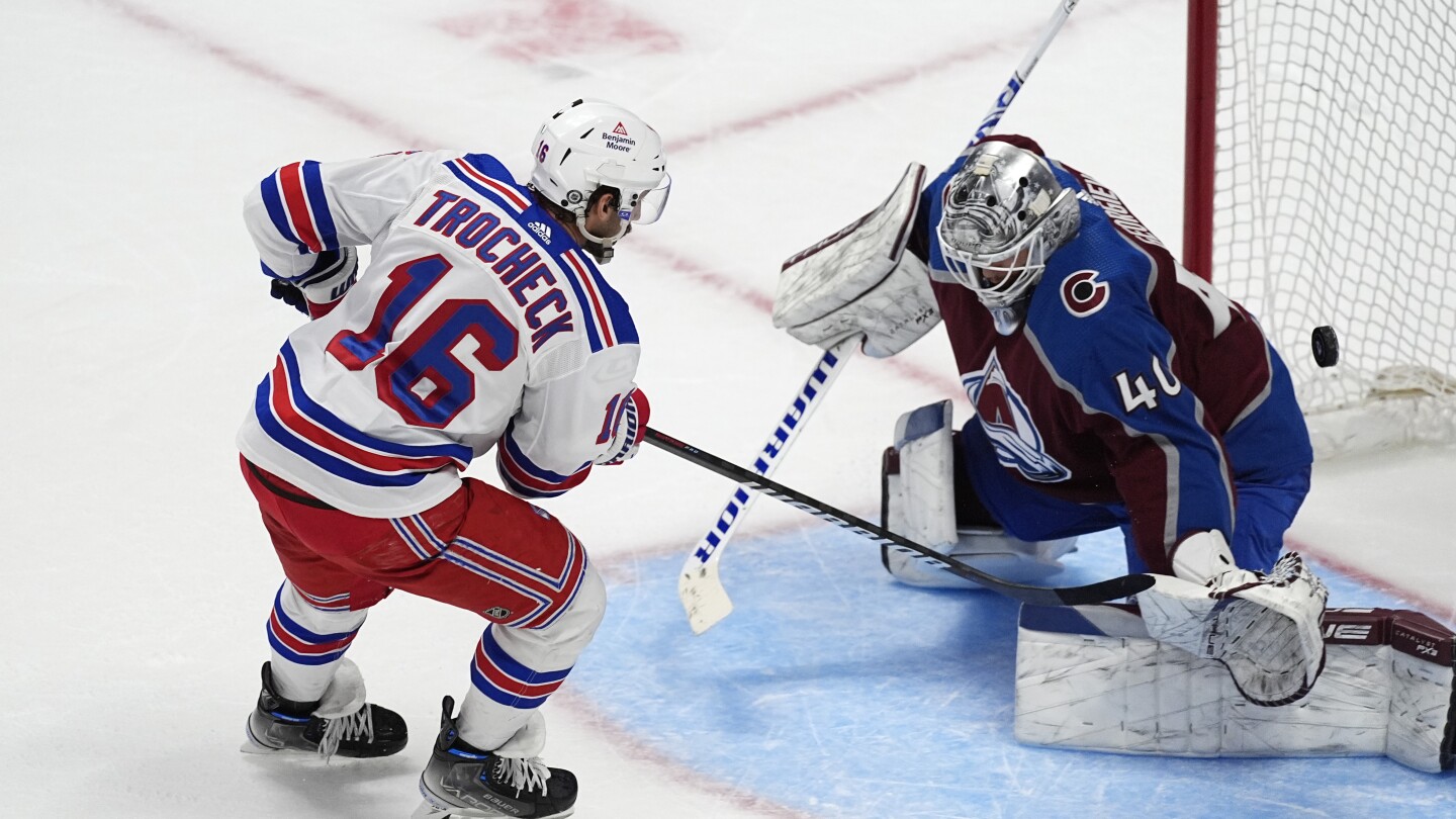 New York Rangers Face off Against Colorado Avalanche in March 28, 2024 NHL Hockey Game in Denver
