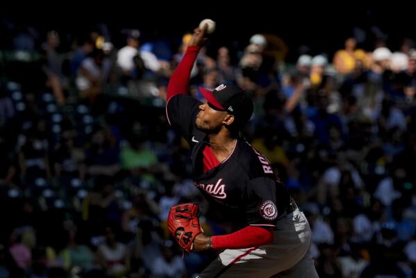 Riley Adams following a 7-3 victory over the Reds 