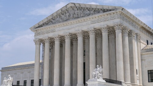 The Supreme Court is seen under a clearing sky, Friday, June 30, 2023, after case decisions were announced in Washington. (AP Photo/Jacquelyn Martin)