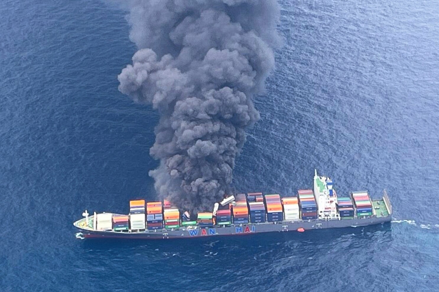 Explosion and fire hit Singapore-flagged container ship off southern Indian coast