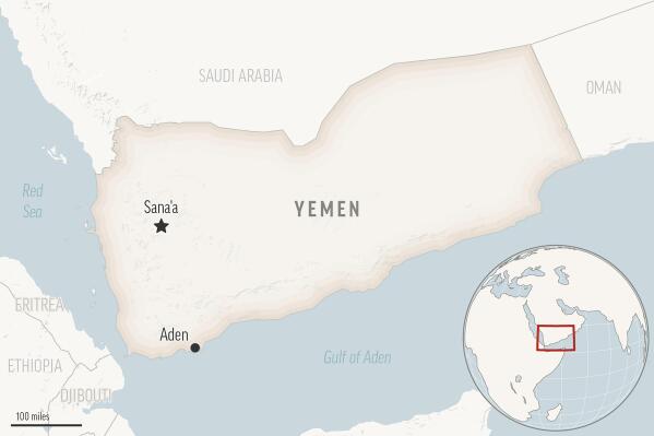This is a locator map for Yemen with its capital, Sanaa. (AP Photo)