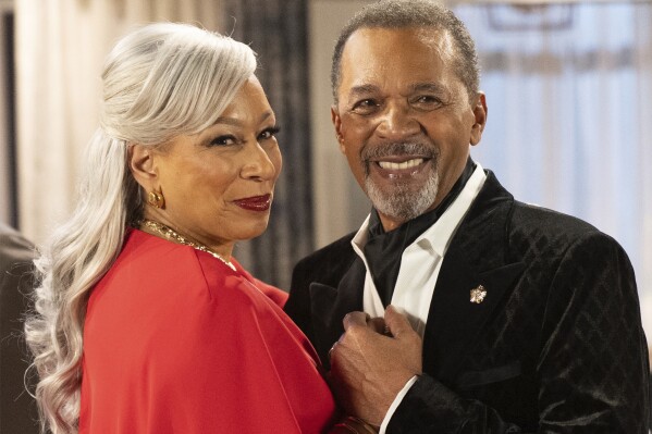 Tamara Tunie as Anita Dupree and Clifton Davis as Vernon Dupree in a scene from "Beyond the Gates." (Quantrell Colbert/CBS via AP)