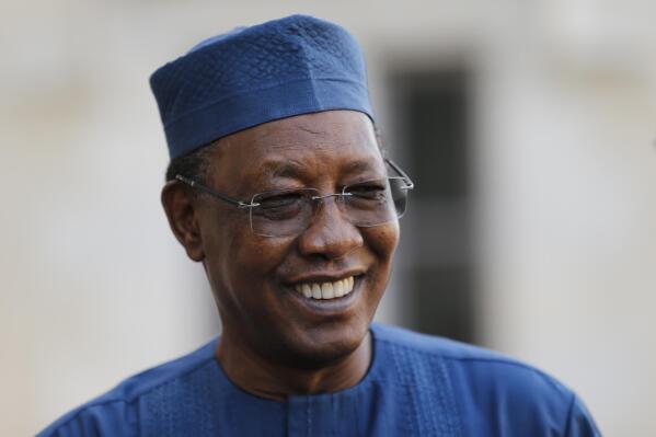 FILE - Chad's President Idriss Deby Itno arrives at the G5 Sahel summit in Pau, southwestern France, on Jan. 13, 2020. Authorities in Chad on Tuesday Feb. 21, 2023 started the mass trial of hundreds of alleged rebels accused of killing longtime President Idriss Deby Itno, who died under murky circumstances in 2021 two days after winning a sixth term in office. (Regis Duvignau/Pool Photo via AP, File)