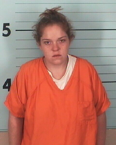 This undated booking photo provided by the Burke County, N.C., Sheriff's Office shows Callie Elizabeth Carswell, who's charged with armed robbery, misuse of 911 and filing a false police report. Po...