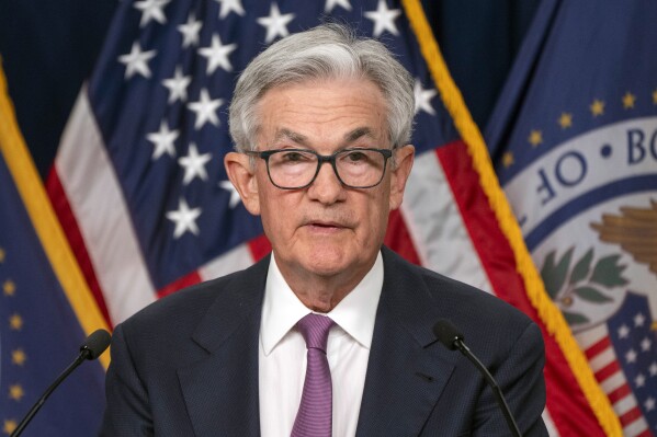 Federal Reserve Chair Jerome Powell speaks during a news conference following a Federal Open Market Committee meeting, Wednesday, June 14, 2023, at the Federal Reserve Board Building in Washington. (AP Photo/Jacquelyn Martin)