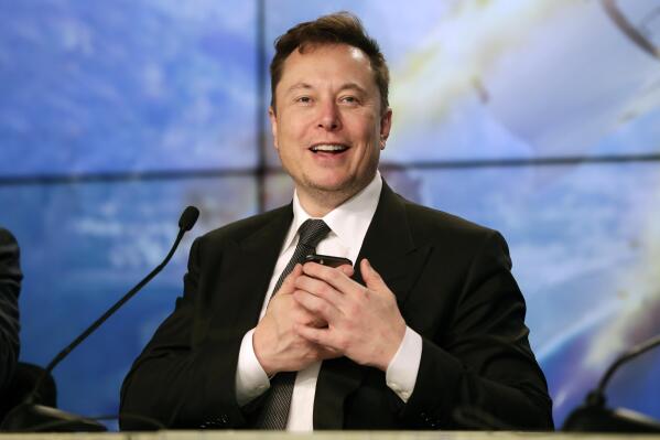 FILE - Elon Musk founder, CEO, and chief engineer/designer of SpaceX speaks during a news conference after a Falcon 9 SpaceX rocket test flight at the Kennedy Space Center in Cape Canaveral, Fla, Jan. 19, 2020. Musk won't be joining Twitter's board of directors as previously announced. The tempestuous billionaire remains Twitter’s largest shareholder. (AP Photo/John Raoux, File)