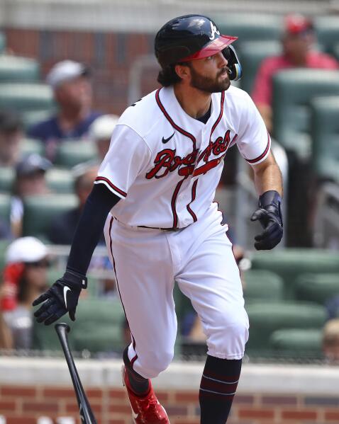 Dansby Swanson of the Atlanta Braves in action against the New York