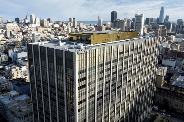 The Phillip Burton Federal Building and U.S. Courthouse, where the federal trial of David DePape is underway, is pictured in San Francisco, on Monday, Nov. 13, 2023. Prosecutors say DePape broke into former House Speaker Nancy Pelosi's home and bludgeoned her husband Paul Pelosi with a hammer in October 2022. (AP Photo/Noah Berger)