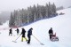Workers clear snow from the course prior to the cancellation of the World Cup downhill ski race, Friday, Dec. 1, 2023, in Beaver Creek, Colo. (AP Photo/Robert F. Bukaty)