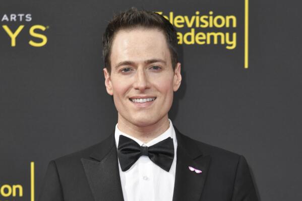 FILE - Randy Rainbow arrives at the Creative Arts Emmy Awards on Sept. 14, 2019, in Los Angeles. Rainbow has built a career on his musical parody videos, and he's up for his fourth Emmy nomination. But his competition in the short-form variety series category includes heavyweights James Corden, Stephen Colbert and Seth Meyers. (Photo by Richard Shotwell/Invision/AP, File)