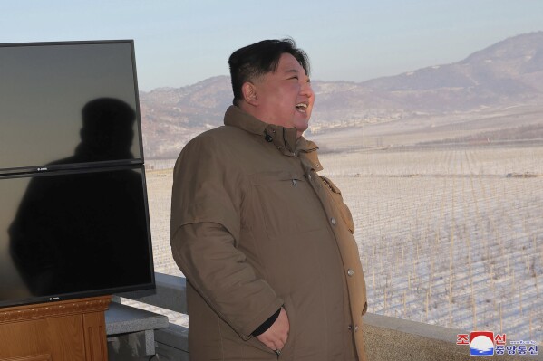 FILE - In this undated photo provided Monday, Dec. 18, 2023, by the North Korean government, North Korean leader Kim Jong Un watches a test launch of what it says is an intercontinental ballistic missile from an undisclosed location in North Korea. Independent journalists were not given access to cover the event depicted in this image distributed by the North Korean government. The content of this image is as provided and cannot be independently verified. Korean language watermark on image as provided by source reads: "KCNA" which is the abbreviation for Korean Central News Agency. (Korean Central News Agency/Korea News Service via AP, File)