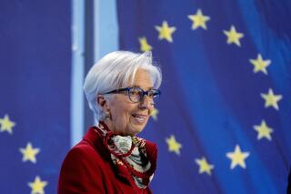 President of European Central Bank Christine Lagarde speaks during a press conference in Frankfurt, Germany, Thursday, March 16, 2023, after a meeting of the ECB's governing council. (AP Photo/Michael Probst)
