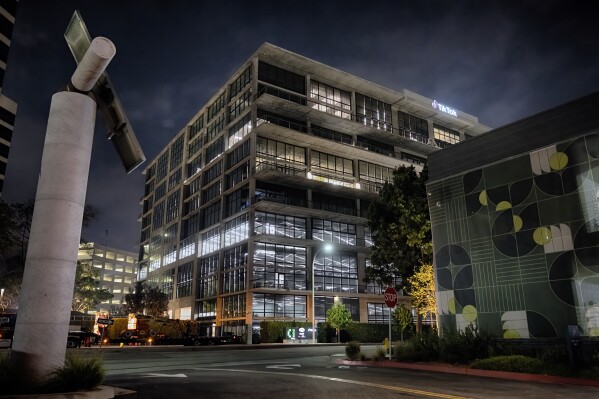 A TikTok sign is displayed on top of their building in Culver City, Calif., on Dec. 3, 2024. (AP Photo/Richard Vogel, File)