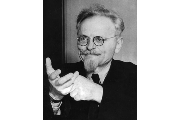 FILE - This file photo shows a portrait of Bolshevik revolutionary Leon Trotsky, founder of the Red Army, taken on Aug. 9, 1940, shortly before he was fatally attacked, Aug. 20, 1940, at his home in Mexico City. Once seen as the most likely successor to Vladimir Lenin as the leader of the Soviet Union, Trotsky lost a power struggle with Josef Stalin and fled abroad. A Soviet agent attacked Trotsky in 1940 with an ice axe, mortally wounding him. (AP Photo/File)