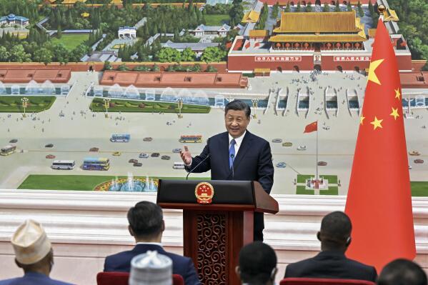 In this photo released by Xinhua News Agency, Chinese President Xi Jinping delivers a speech after receiving the credentials of 70 ambassadors to China held at the Great Hall of the People in Beijing on April 24, 2023. Chinese leader Xi Jinping's plan to send an envoy to Ukraine allows his government to deflect criticism of its support for Moscow and pursue a bigger role as a diplomatic force, but Xi faces daunting obstacles if he is serious about trying to help end the 14-month-old war. (Yin Bogu/Xinhua via AP)