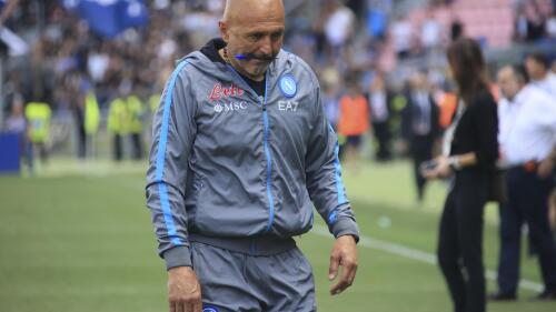 Napoli coach Luciano Spalletti walks off the pitch after the Serie A soccer match between Bologna and Napoli at the Bologna Renato Dall'Ara stadium, Italy, Sunday, May 28, 2023. (Michele Nucci/LaPresse via AP)