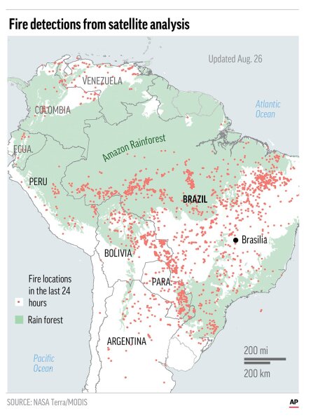 Leaders of the Group of Seven nations say they're preparing to help Brazil fight the fires burning across the Amazon rainforest and repair the damage.;
