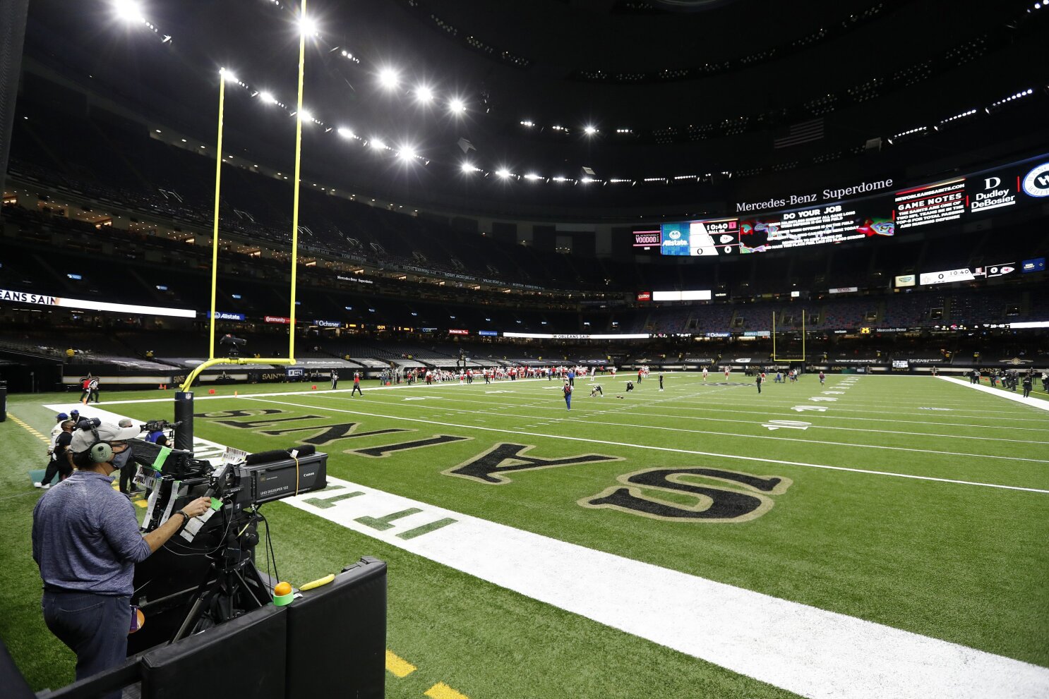 Virus pandemic slows renovations to Superdome in New Orleans