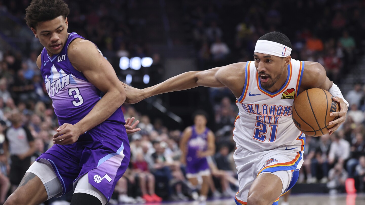 Wiggins scores 35 points and Thunder roll over Jazz 145-111 for 31st road victory