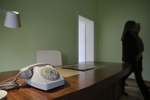 An interior view of Villa 31 where the late communist dictator Enver Hoxha, once a symbol of totalitarian rule used to live, in Tirana, Albania, Friday, Feb. 7, 2025. (AP Photo/Vlasov Sulaj)