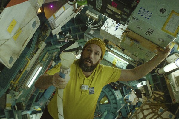 This image released by Netflix shows Adam Sandler in a scene from "Spaceman." (Netflix via AP)