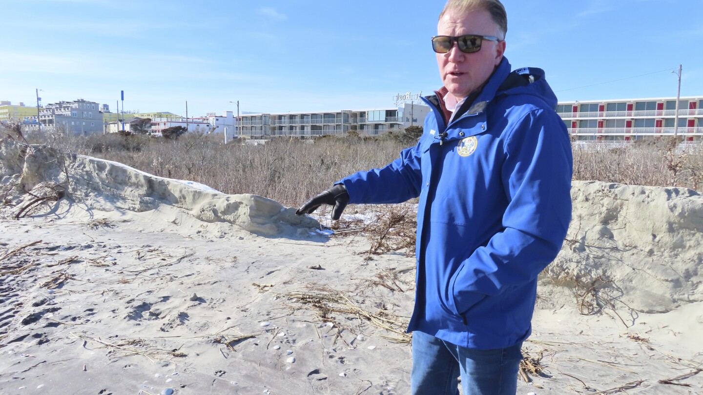 Крайбрежен град в Джърси, който се опитва да не загуби битката между човека и природата на ерозиралите си плажове