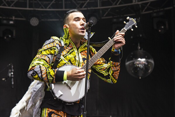 FILE - Sufjan Stevens performs at 2016 Outside Lands Music Festival in San Francisco on Aug. 6, 2016. tevens is relearning how to walk after the autoimmune disease Guillian-Barre Syndrome left him immobile. (Photo by Amy Harris/Invision/AP, File)