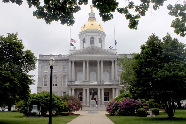 FILE - The New Hampshire statehouse is pictured, June 2, 2019, in Concord. Democrat Maggie Goodlander, a former senior White House aide with deep political connections, is running for Congress in her home state of New Hampshire. In a campaign announcement Thursday, May 9, 2024, she said she's running to take on bullies like right wing judges, extreme politicians and big corporations. (AP Photo/Holly Ramer, File)