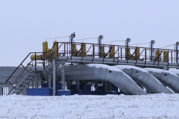 The gas pumping station at Sudzhe, Russia, seen on Jan. 11, 2009. (AP Photo/Sergei Chuzavkov, file)