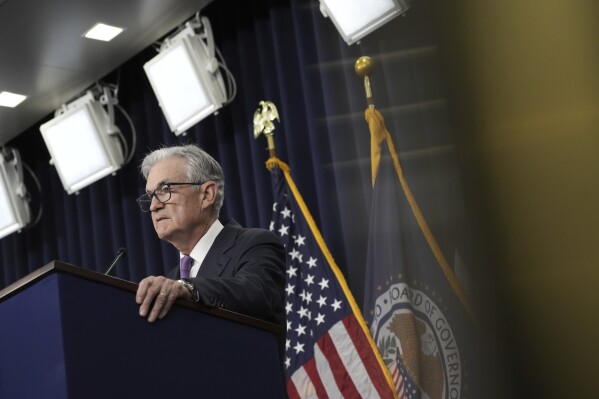 Federal Reserve Chairman Jerome Powell speaks during a news conference following the Federal Open Market Committee meeting, Wednesday, Sept. 20, 2023, in Washington. (AP Photo/Jacquelyn Martin)