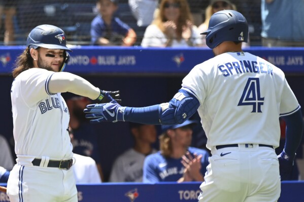 Springer has 2 HRs and 4 RBIs, Toronto beats Royals 5-1 as Greinke drops to  1-15