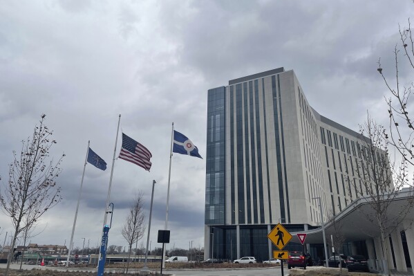 FILE - The Marion County Superior Court building is seen, Jan. 19, 2023, in Indianapolis. On Thursday, Dec. 7, a Marion County, Ind., judge ruled a contested state law that stipulates voting requirements for candidates' party affiliation is unconstitutional, dealing a win to a U.S. Senate hopeful who is seeking to run as a Republican in the primary. (APPhoto/Arleigh Rodgers, File)