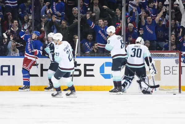 Tarasenko scores in debut, Rangers beat Kraken 6-3