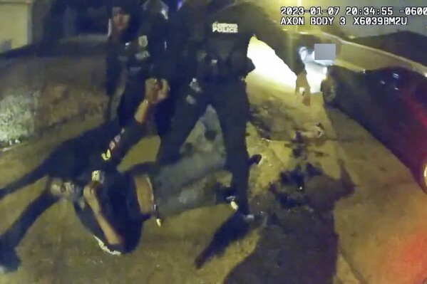 FILE - The image from video released on Jan. 27, 2023, by the City of Memphis, shows Tyre Nichols during a brutal attack by five Memphis police officers on Jan. 7, 2023, in Memphis, Tenn. (City of Memphis via AP, File)
