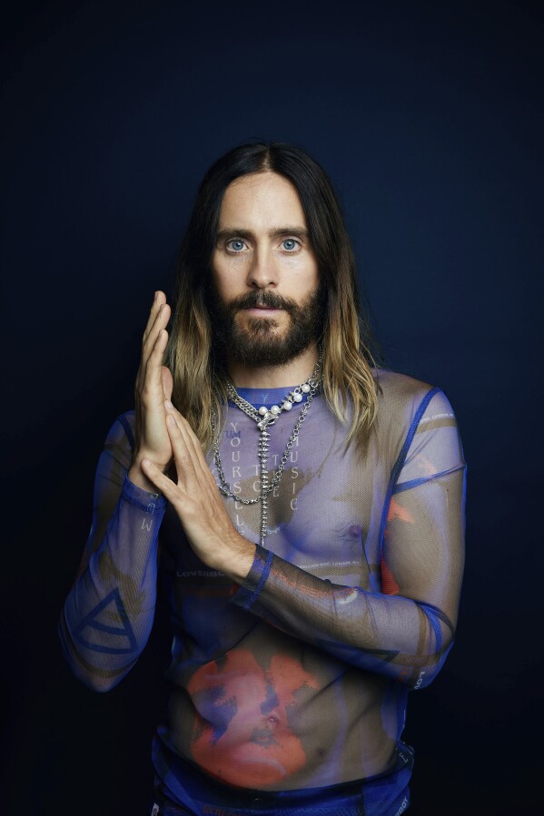 Actor and musician Jared Leto, of Thirty Seconds to Mars, poses for a portrait to promote his band's latest album "It’s the End of the World But It’s a Beautiful Day,” on Thursday, Sept. 7, 2023, in New York. (Photo by Taylor Jewell/Invision/AP)