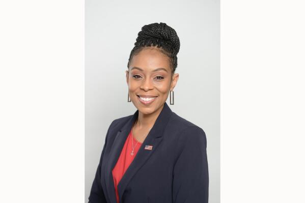 This undated photo provided by Shontel Brown for Congress, shows Democrat Shontel Brown. Brown has defeated progressive Nina Turner in the primary for an open U.S. House seat in northeast Ohio. (Shontel Brown for Congress via AP)