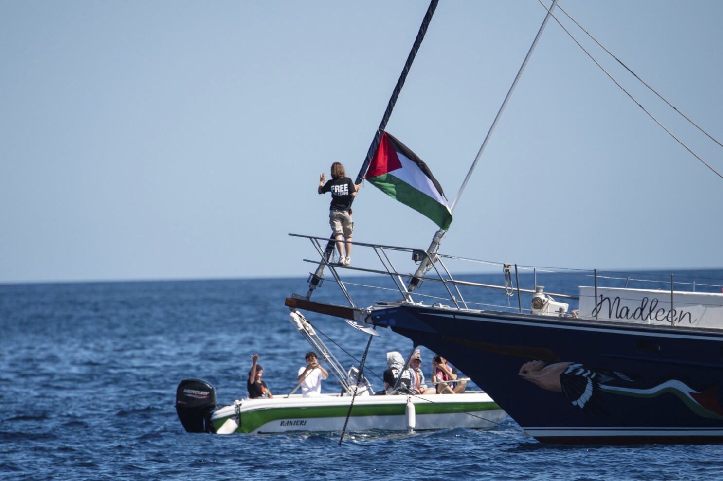Aid vessel on Gaza mission rescues 4 migrants in the Mediterranean