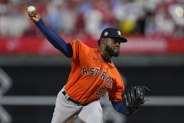 Photo: Houston Astros Bryan Abreu Throws in Eight Inning