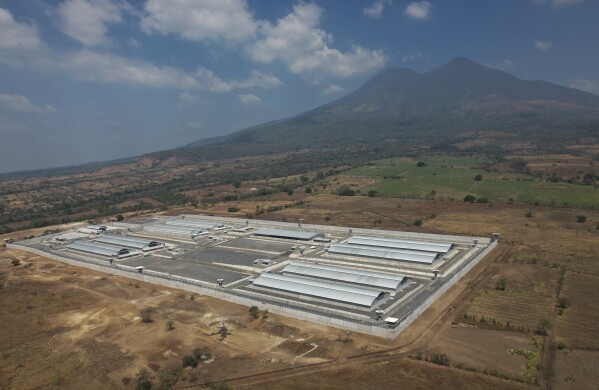 The mega-prison known as Detention Center Against Terrorism (CECOT) stands in Tecoluca, El Salvador, March 5, 2023. (AP Photo/Salvador Melendez, File)