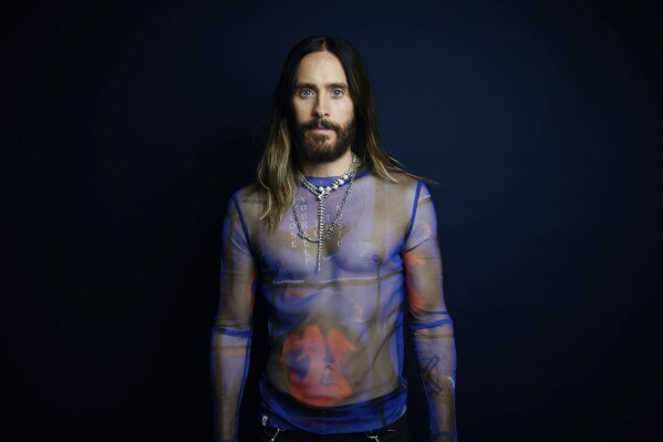 Actor and musician Jared Leto, of Thirty Seconds to Mars, poses for a portrait to promote his band's latest album "It’s the End of the World But It’s a Beautiful Day,” on Thursday, Sept. 7, 2023, in New York. (Photo by Taylor Jewell/Invision/AP)