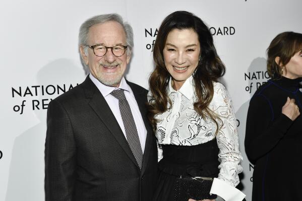 Best director honoree Steven Spielberg, left, and best actress honoree Michelle Yeoh attend the National Board of Review Awards Gala at Cipriani 42nd Street on Sunday, Jan. 8, 2023, in New York. (Photo by Evan Agostini/Invision/AP)