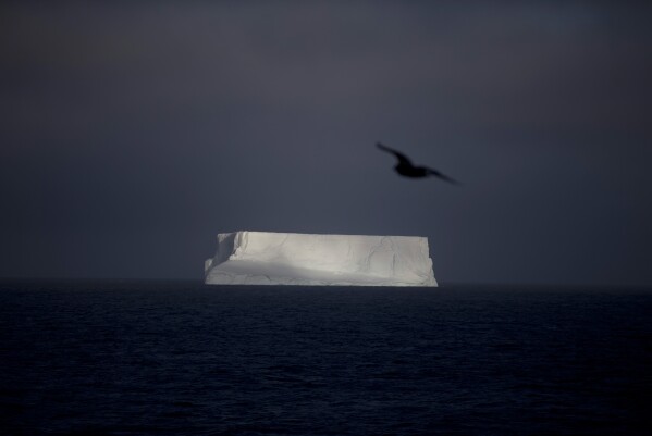 FILE - An iceberg floats in the Bahia Almirantazgo near Livingston Island, part of the South Shetland Island archipelago in Antarctica on Jan. 27, 2015. Antarctica conjures up images of quiet mountains and white plateaus, but the coldest, driest and remotest continent is far from dormant. The majority of it is covered by ice, and that ice is constantly moving. (AP Photo/Natacha Pisarenko, File)